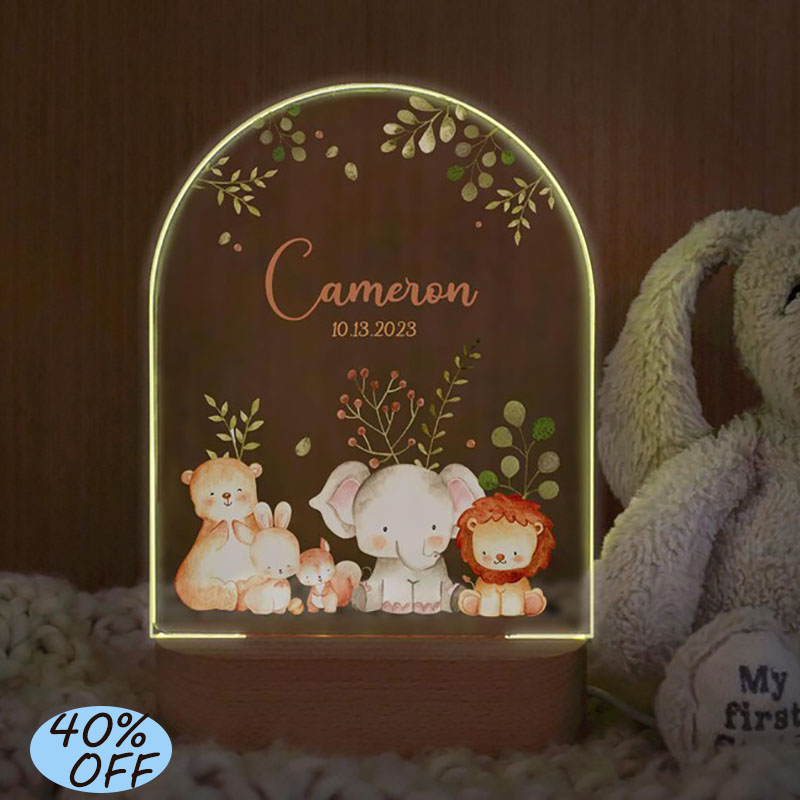 Baby Nursery Lamp - Custom Name Baby Night Light Personalized