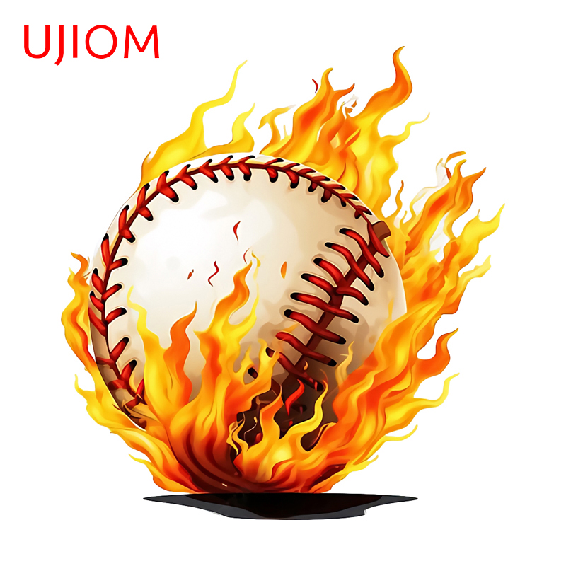 Baby Nursery Vinyl Wall Stickers - UJIOM Baseball with Flame Wall Sticker
