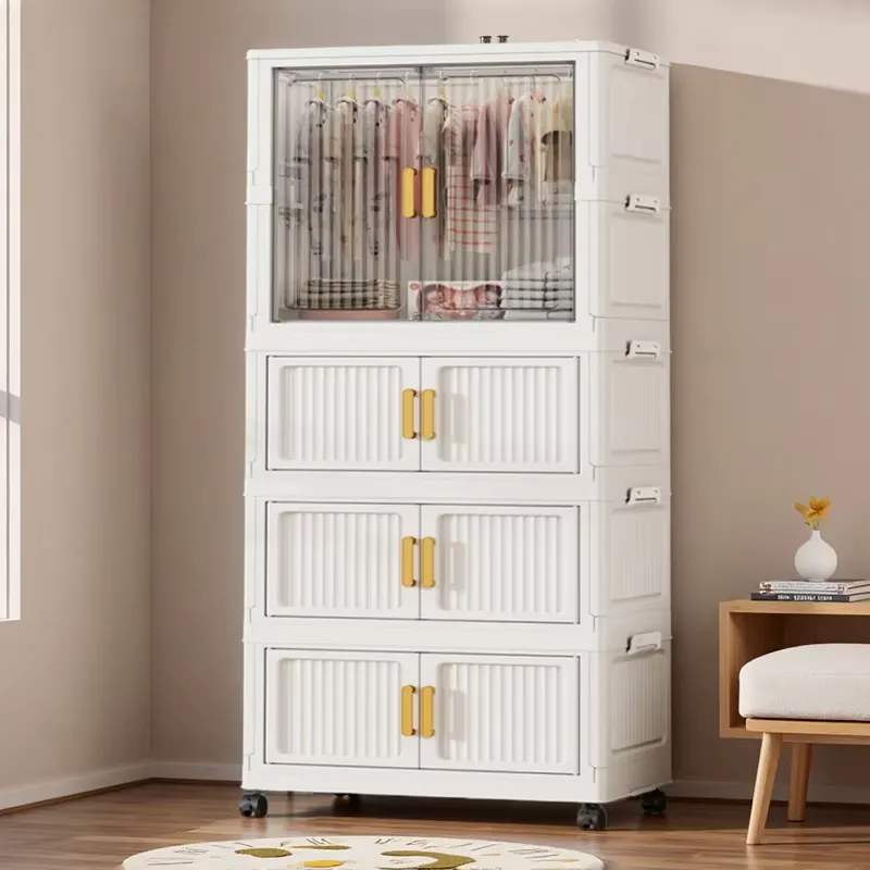 Baby Nursery Unit - 4 Compartment Folding Baby Wardrobe Simple
