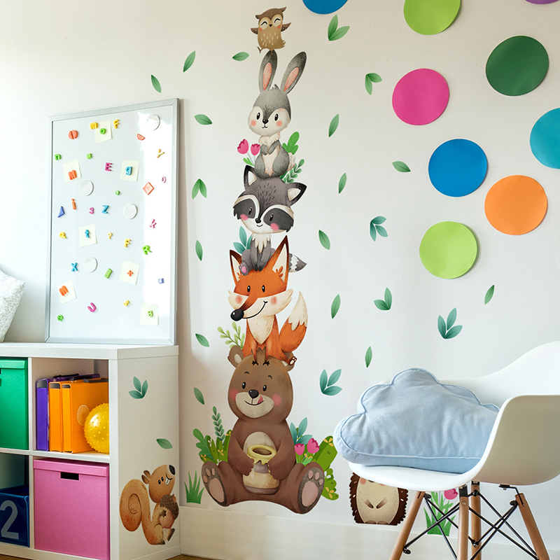 Cartoon Animals Stacking Wall  - Baby Nursery Vinyl Wall Stickers review and price