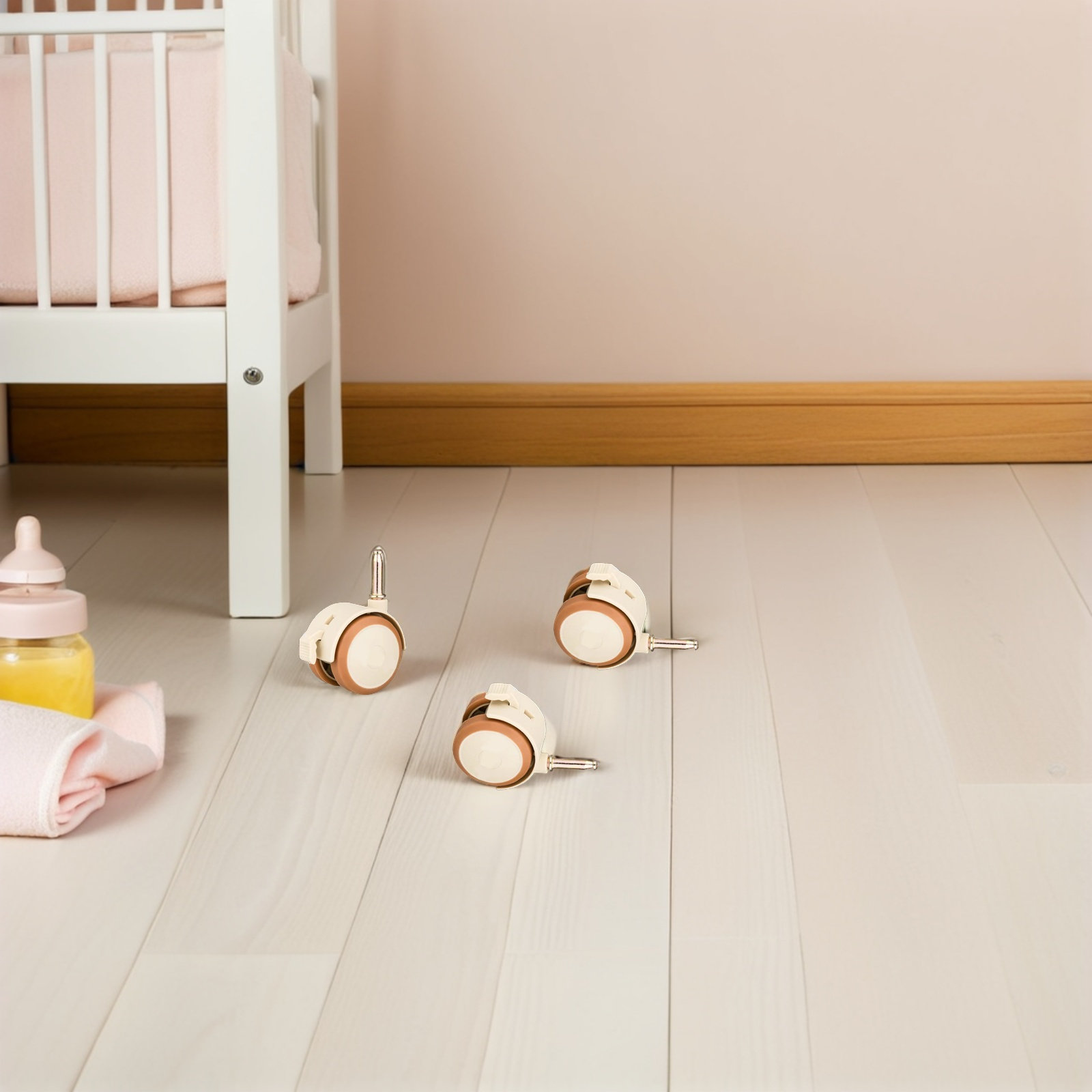 4Pcs Baby Cot Wheels Swivel Ru - Baby Nursery Cart review and price