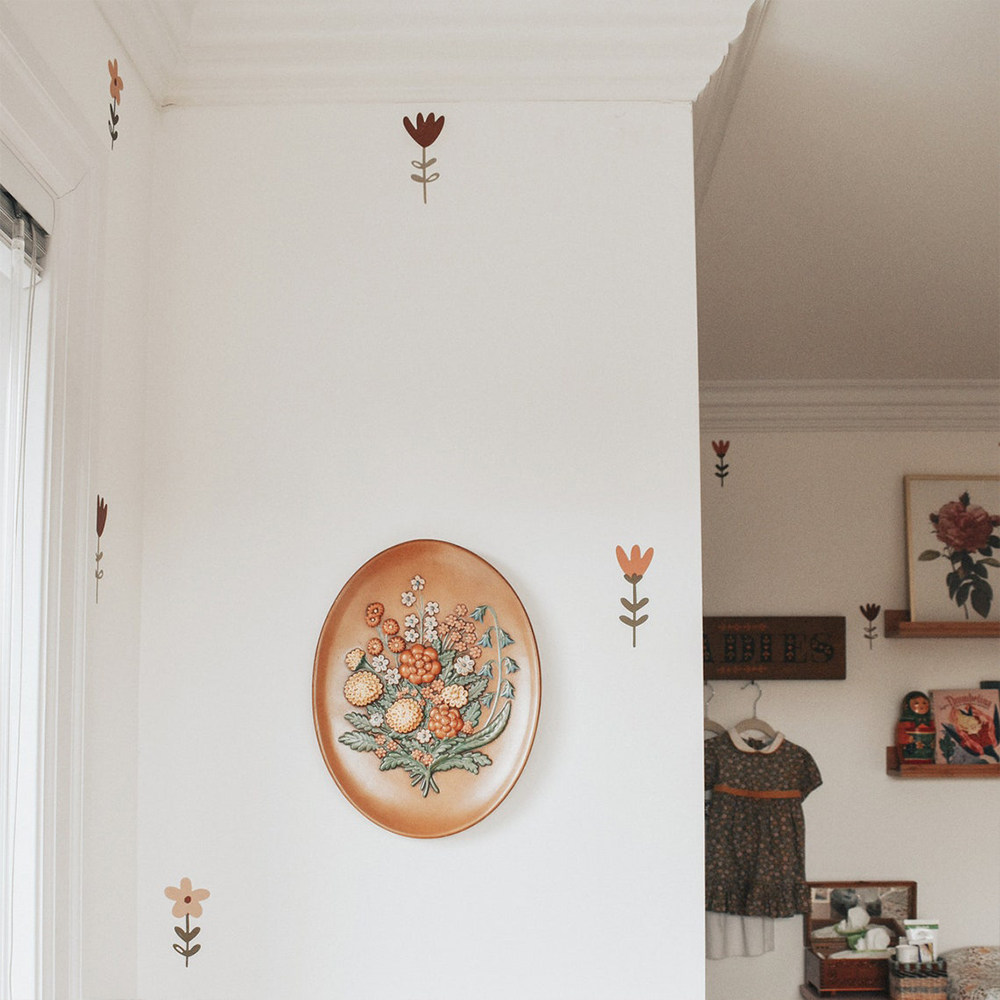 Boho Meadow Flowers Watercolor - Baby Nursery Vinyl Wall Stickers review and price