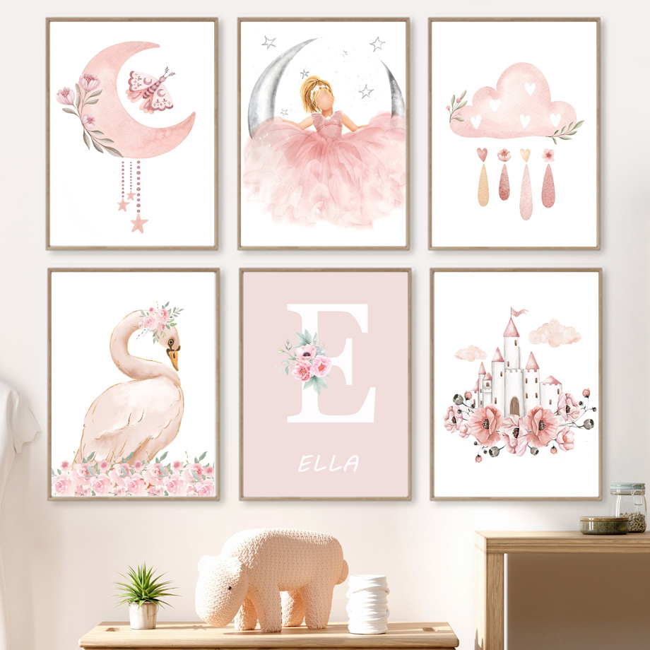 Pink Angel Girl Sun Moon Cloud - Baby Nursery Animal Pictures review and price
