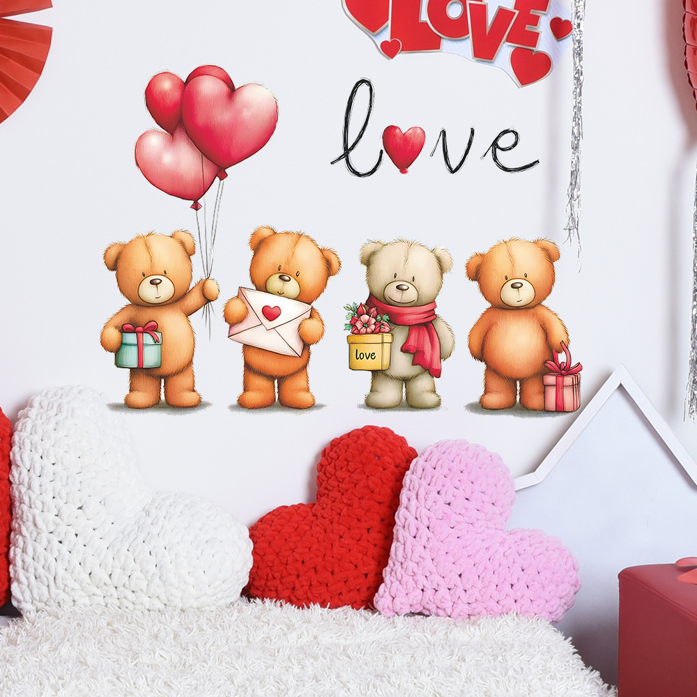Romantic Cartoon Bear Balloon  - Baby Nursery Vinyl Wall Stickers review and price