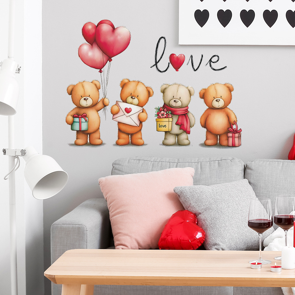 Romantic Cartoon Bear Balloon  - Baby Nursery Vinyl Wall Stickers review and price
