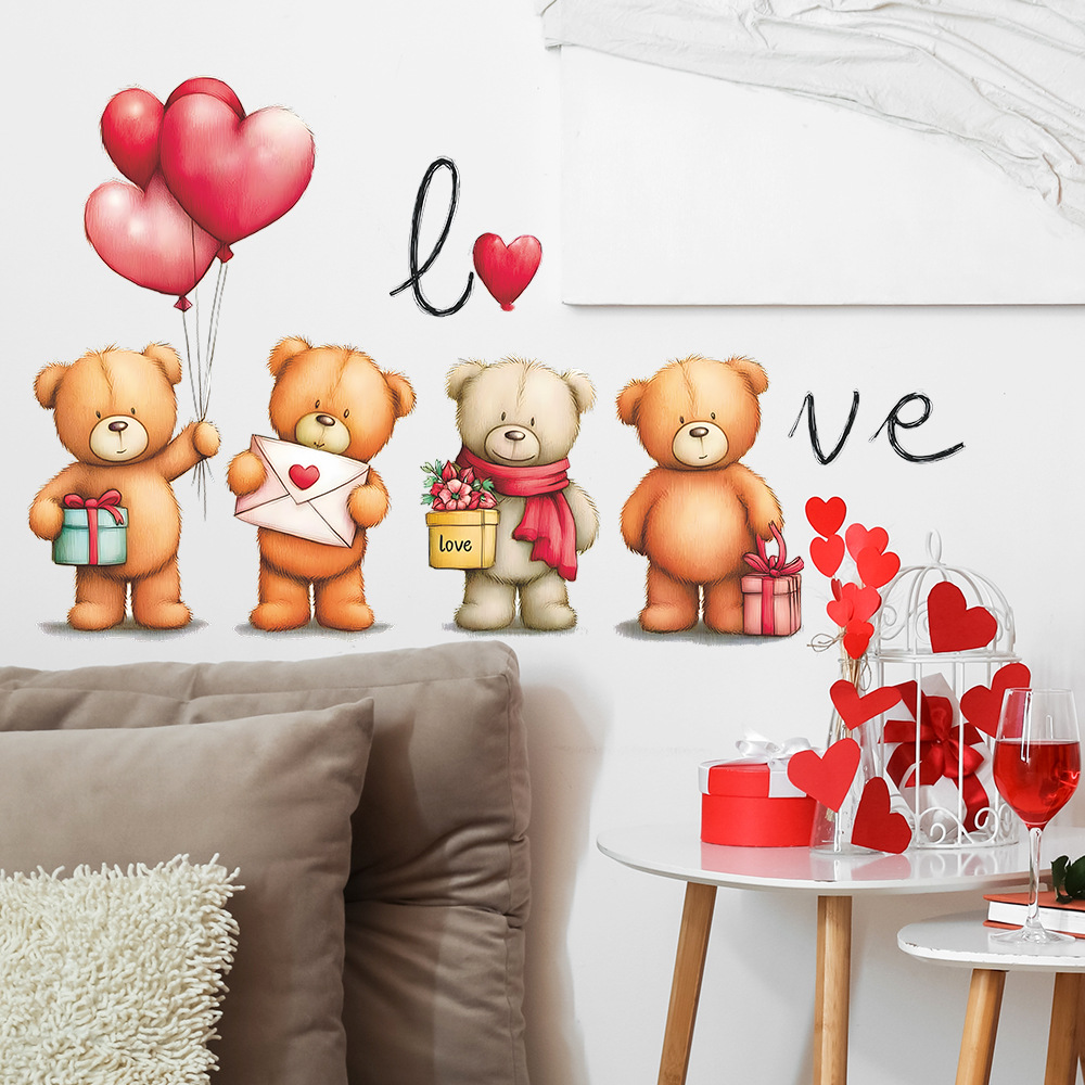 Romantic Cartoon Bear Balloon  - Baby Nursery Vinyl Wall Stickers review and price