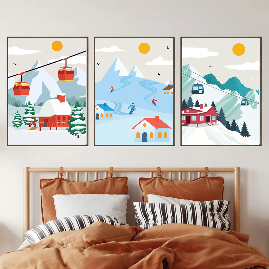 Minimalist Snow Mountain Canva - Baby Nursery Themes Girl review and price