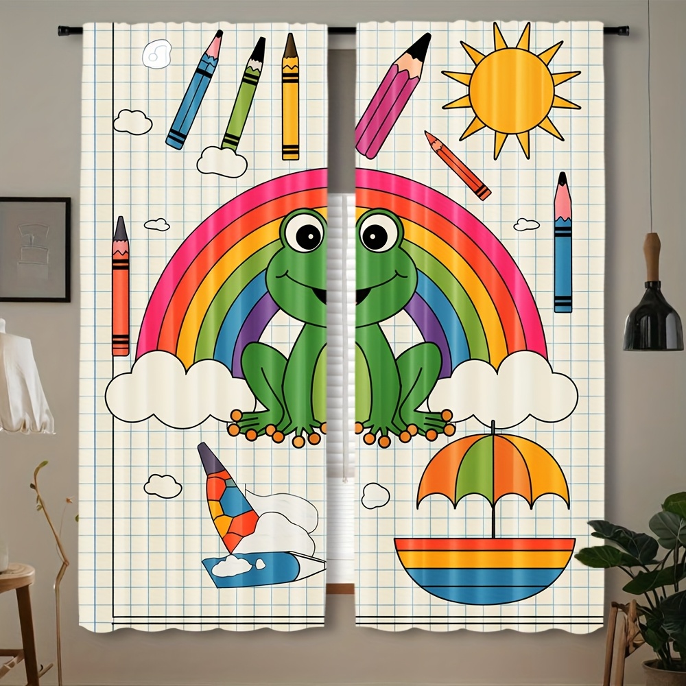 Cute Rainbow Frog Curtain Wind - Baby Nursery Themes Girl review and price