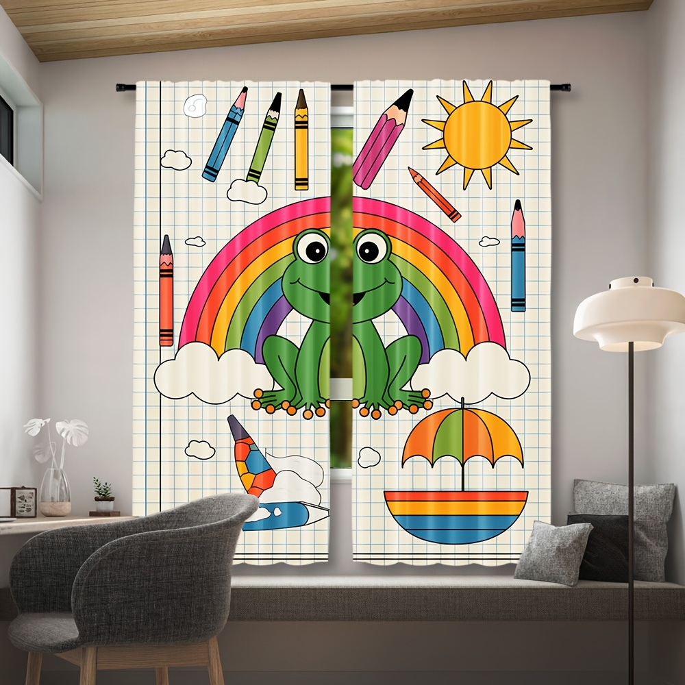 Cute Rainbow Frog Curtain Wind - Baby Nursery Themes Girl review and price