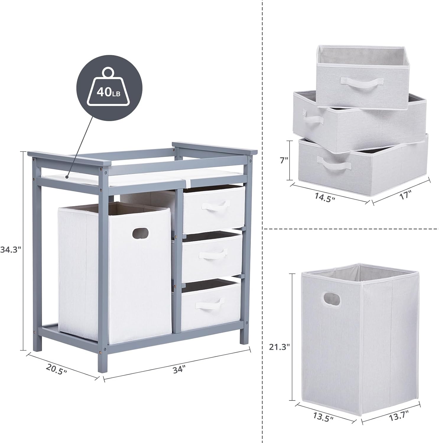 Baby Changing Table with Chang - Baby Nursery Unit review and price