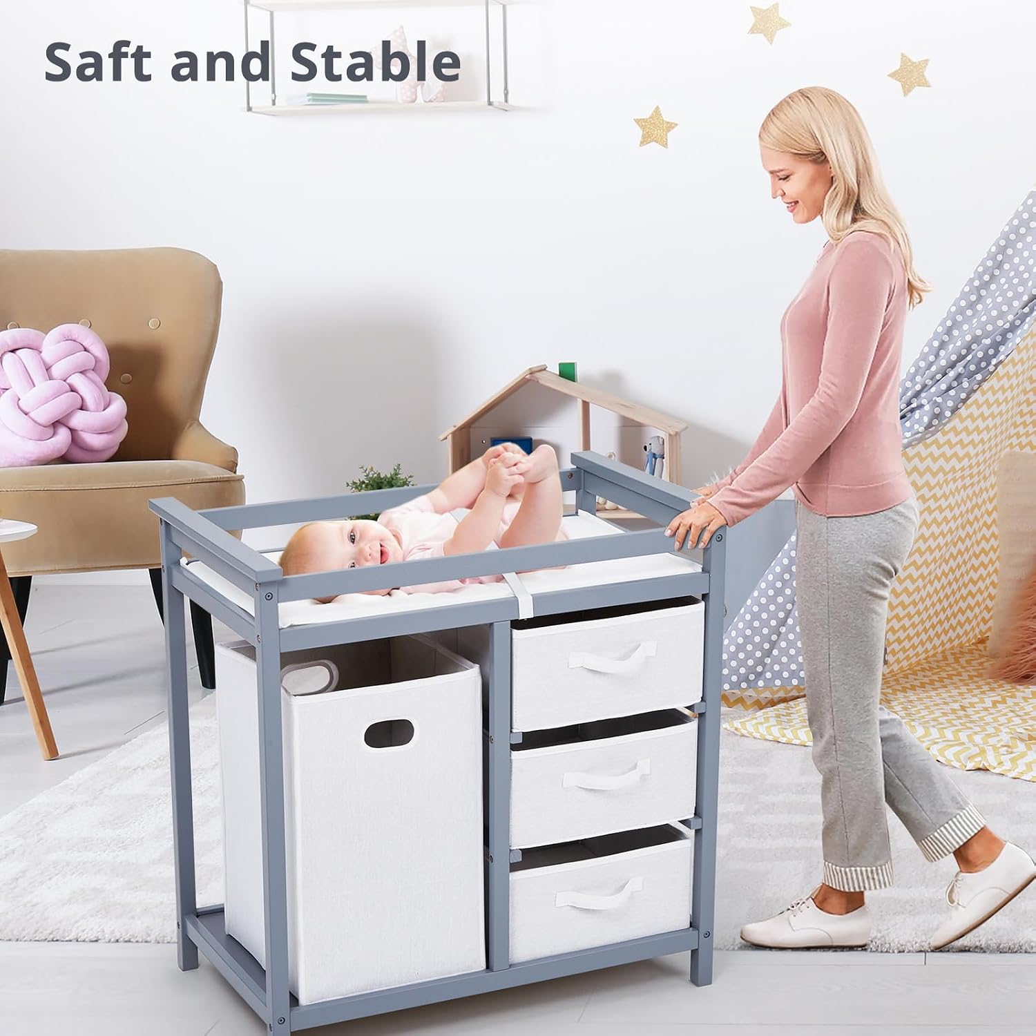 Baby Changing Table with Chang - Baby Nursery Unit review and price