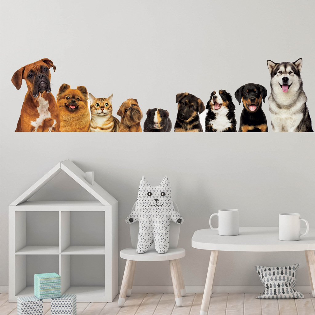 C30# 9 Cute Cats And Dogs Wall - Baby Nursery Wall Mural review and price