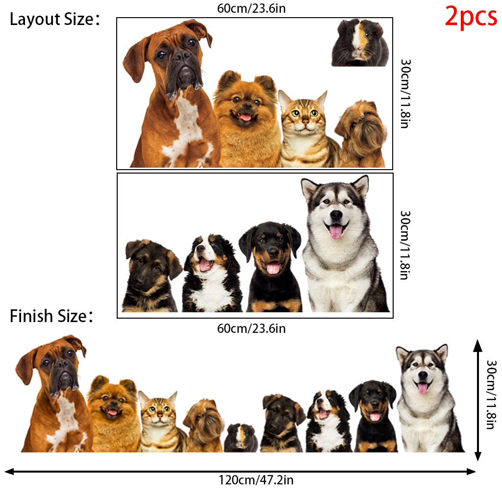 C30# 9 Cute Cats And Dogs Wall - Baby Nursery Wall Mural review and price