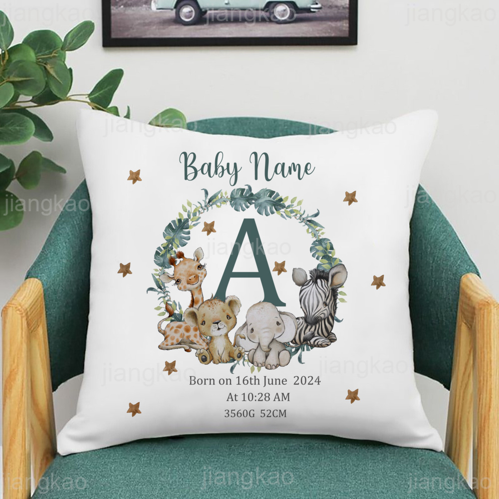 Personalized Safari Animal wit - Baby Nursery Pillow review and price