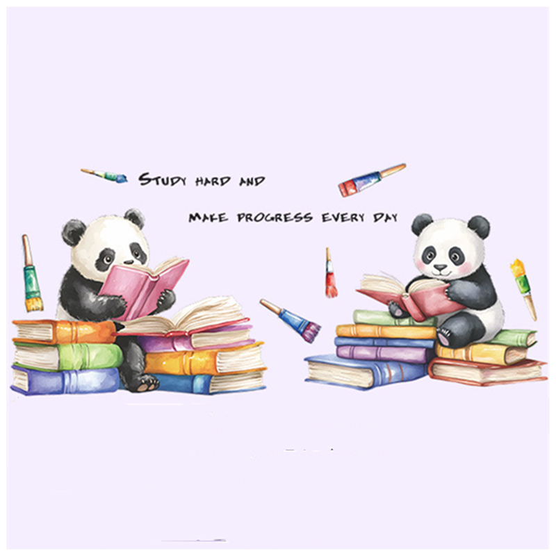 Study Read Cute Baby Panda 3D  - Baby Nursery Vinyl Wall Stickers review and price