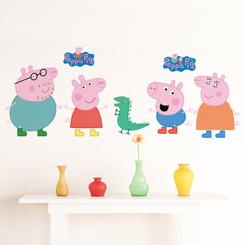 Cartoon Peppa Pig Wall Sticker - Baby Nursery Wall Mural review and price