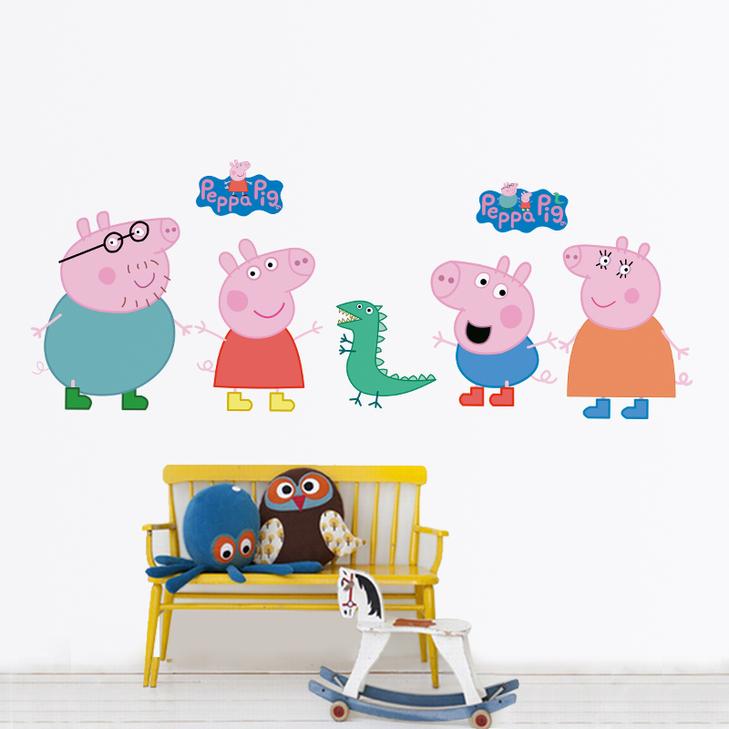 Cartoon Peppa Pig Wall Sticker - Baby Nursery Wall Mural review and price