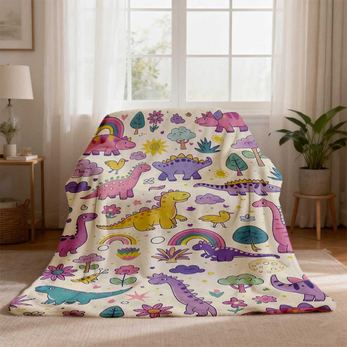Super Cute Dinosaur Rainbow Th - Baby Nursery Themes Girl review and price