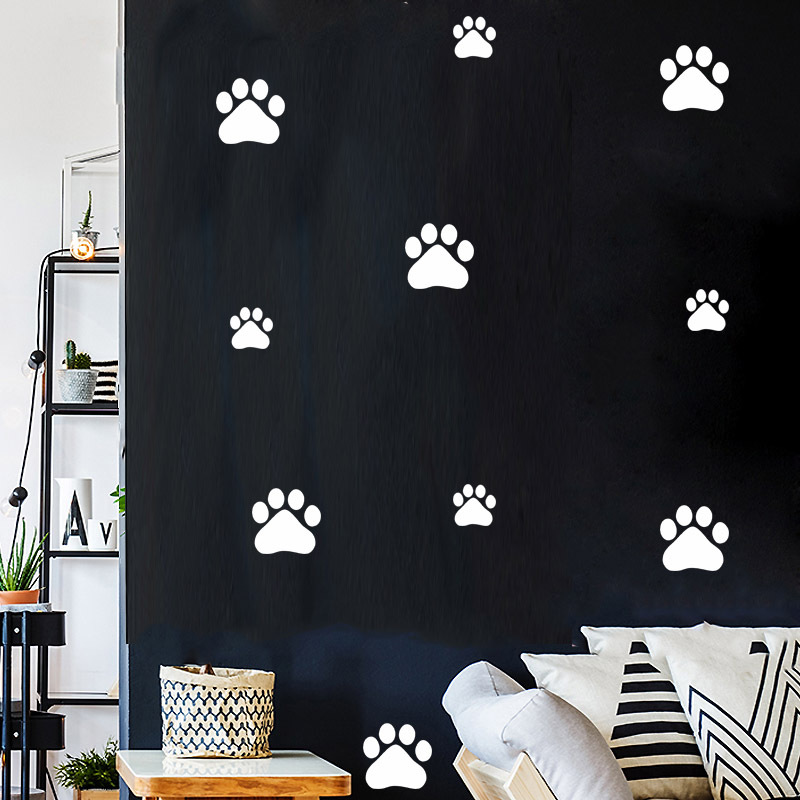 Cartoon Dog Cat Walking Paw Pr - Baby Nursery Wall Mural review and price