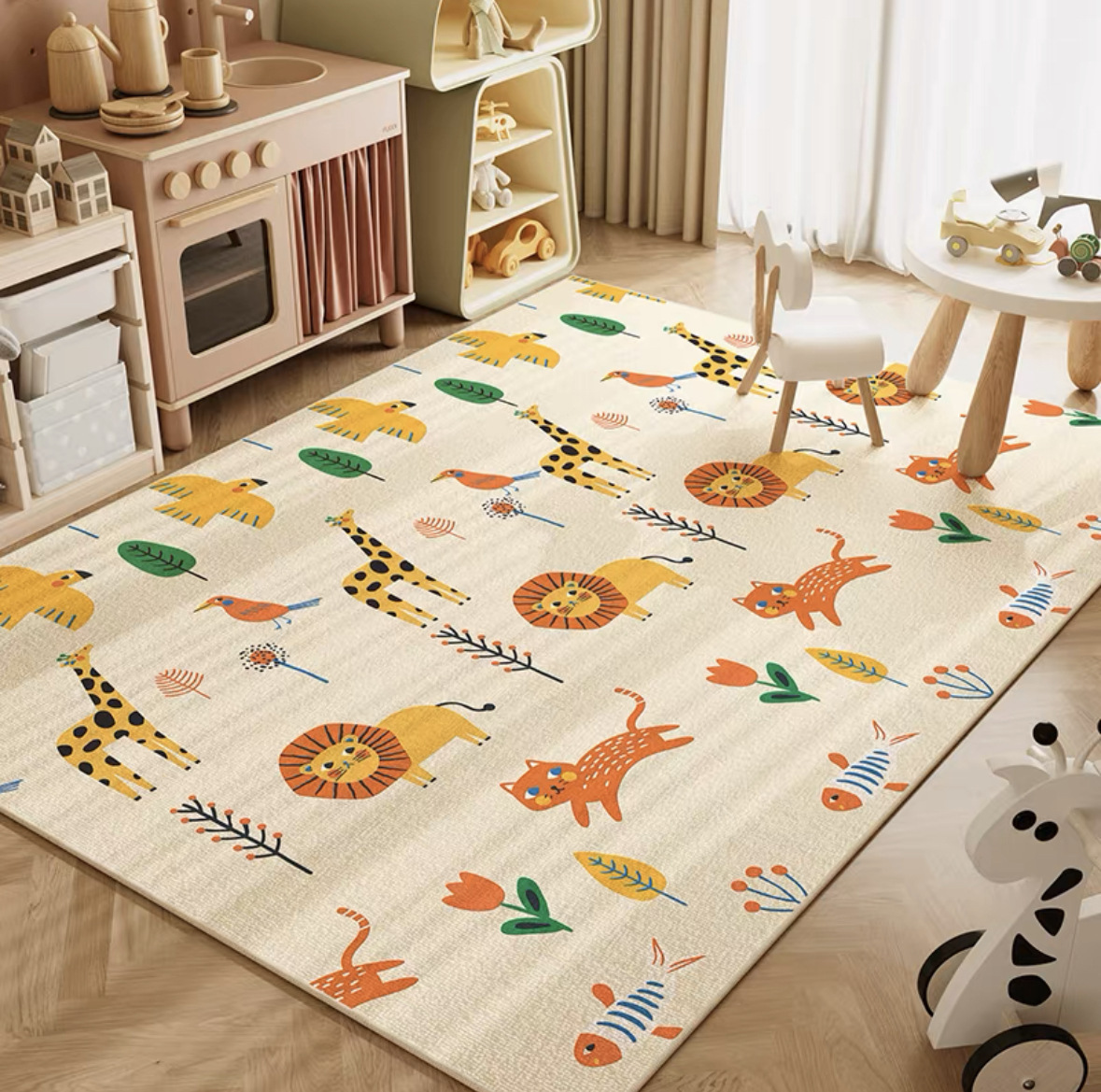VIKAMA Neutral Cartoon Lion Ba - Soft Rug Nursery review and price