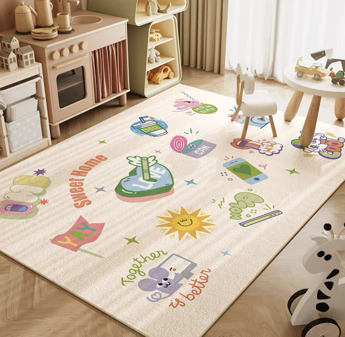 VIKAMA Neutral Cartoon Lion Ba - Soft Rug Nursery review and price