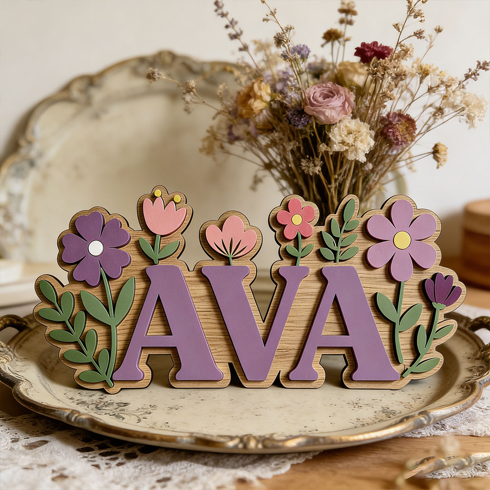 Custom 3D Flower Wreath Name D - Baby Nursery Themes Girl review and price