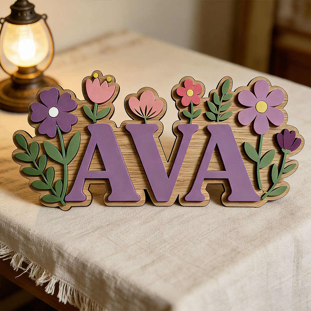 Custom 3D Flower Wreath Name D - Baby Nursery Themes Girl review and price