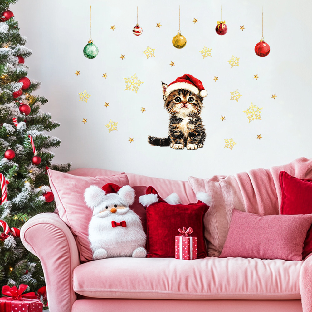 Cute Christmas Pets Wall Stick - Baby Nursery Vinyl Wall Stickers review and price