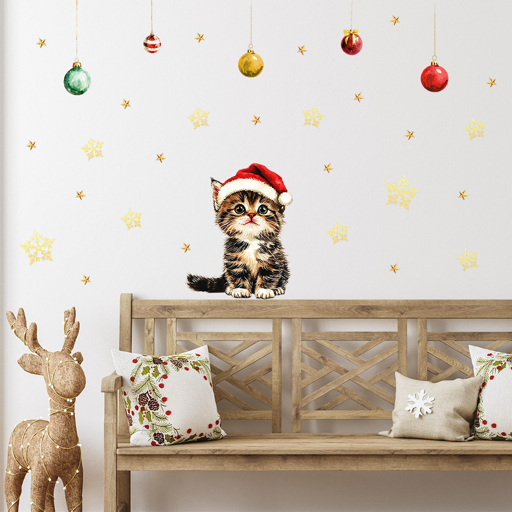 Cute Christmas Pets Wall Stick - Baby Nursery Vinyl Wall Stickers review and price