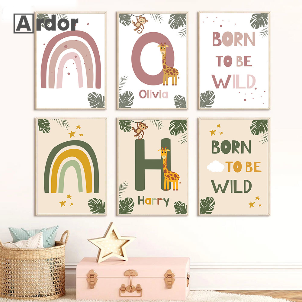 Nordic Jungle Animal Posters C - Baby Nursery Animal Pictures review and price