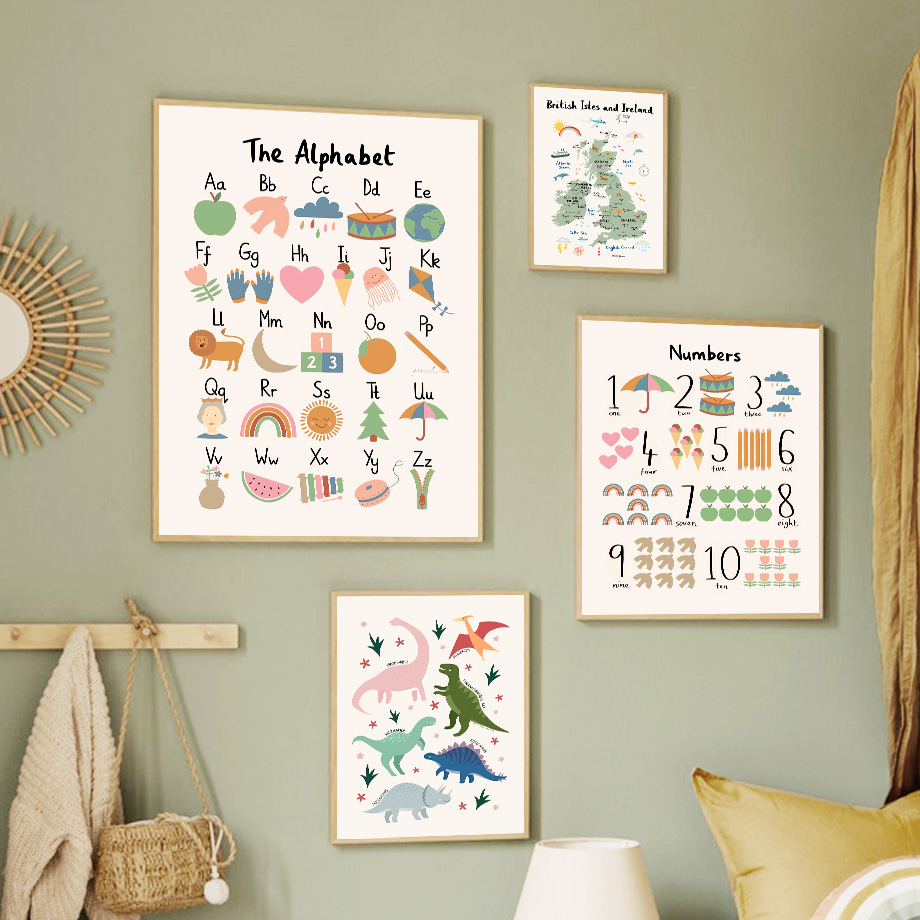 Animal World Map Dinosaur Alph - Baby Nursery Animal Pictures review and price