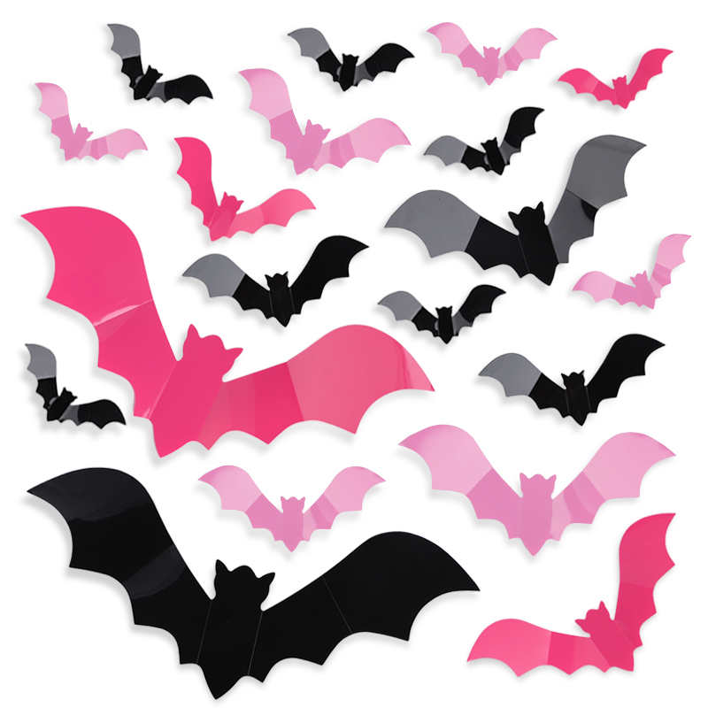 24/48Pcs Halloween Pink Bats W - Baby Nursery Wall Mural review and price