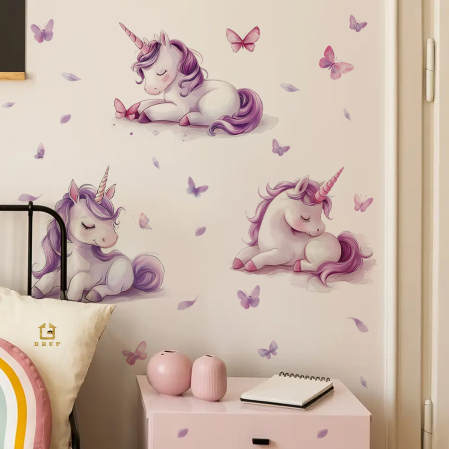 Cartoon Fantasy Unicorn Wall S - Baby Nursery Vinyl Wall Stickers review and price