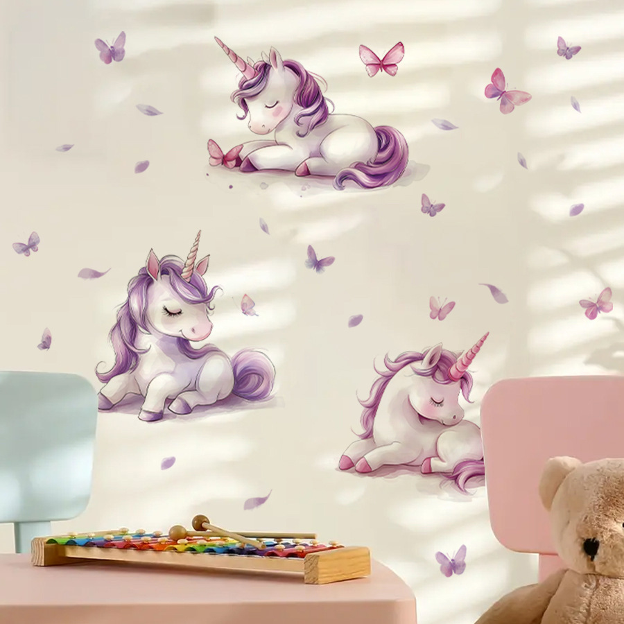 Cartoon Fantasy Unicorn Wall S - Baby Nursery Vinyl Wall Stickers review and price