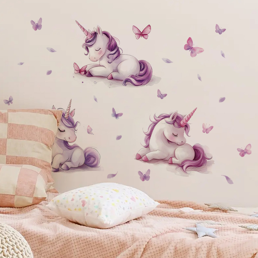 Cartoon Fantasy Unicorn Wall S - Baby Nursery Vinyl Wall Stickers review and price