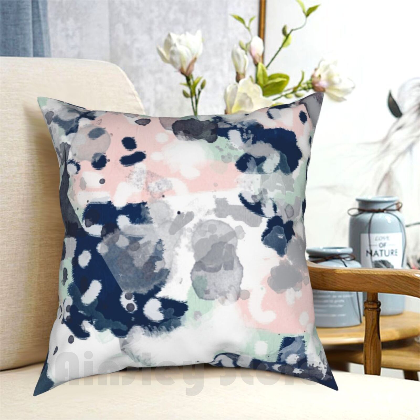 Melia-Abstract Minimal Paintin - Baby Nursery Pillow review and price
