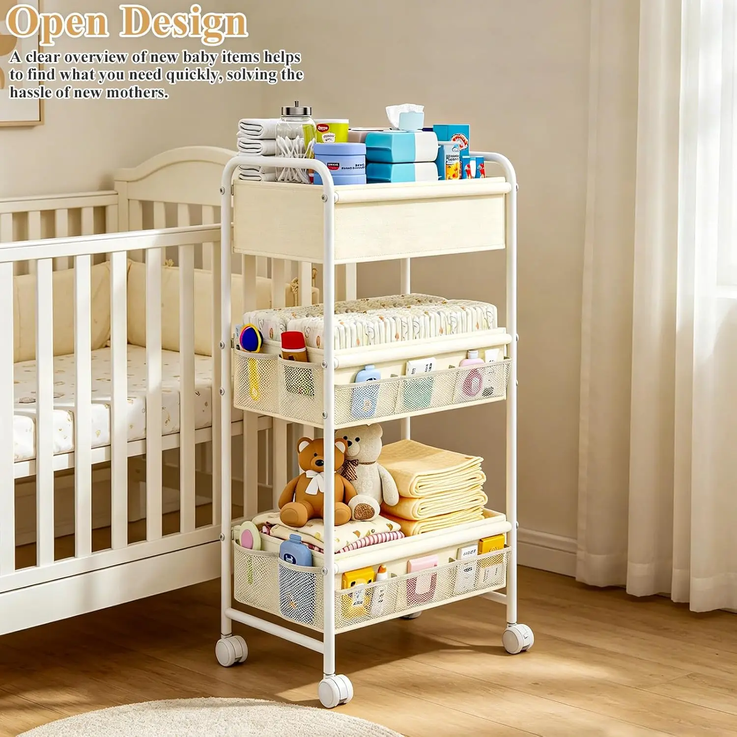 3 Tier Baby Diaper Caddy Cart  - Baby Nursery Cart review and price