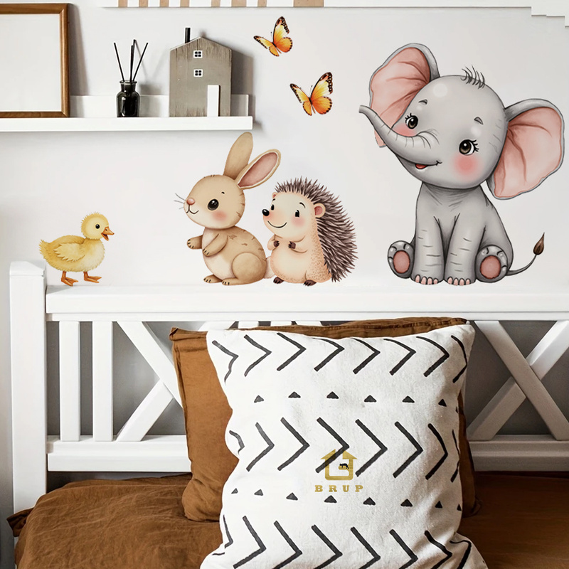 Cartoon Animal Wall Sticker -  - Baby Nursery Wall Mural review and price