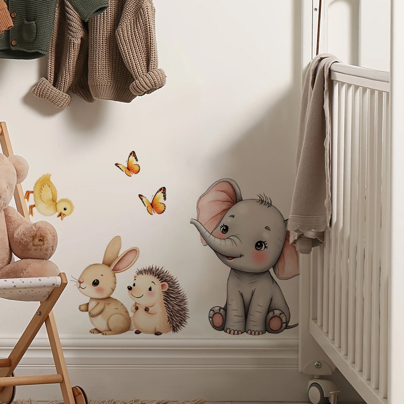 Cartoon Animal Wall Sticker -  - Baby Nursery Wall Mural review and price