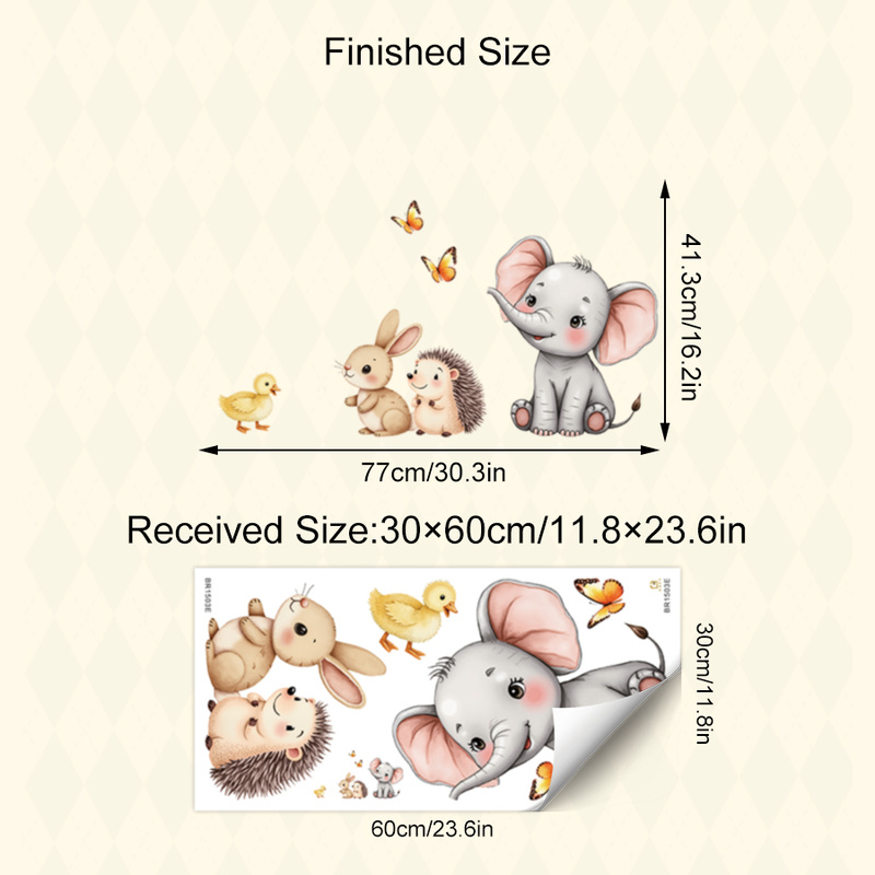 Cartoon Animal Wall Sticker -  - Baby Nursery Wall Mural review and price