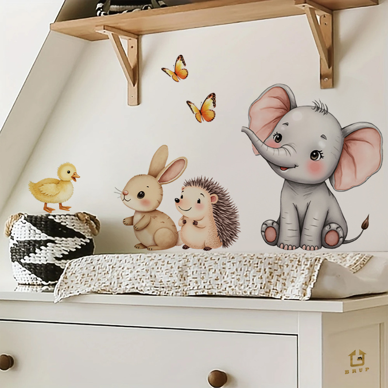 Cartoon Animal Wall Sticker -  - Baby Nursery Wall Mural review and price