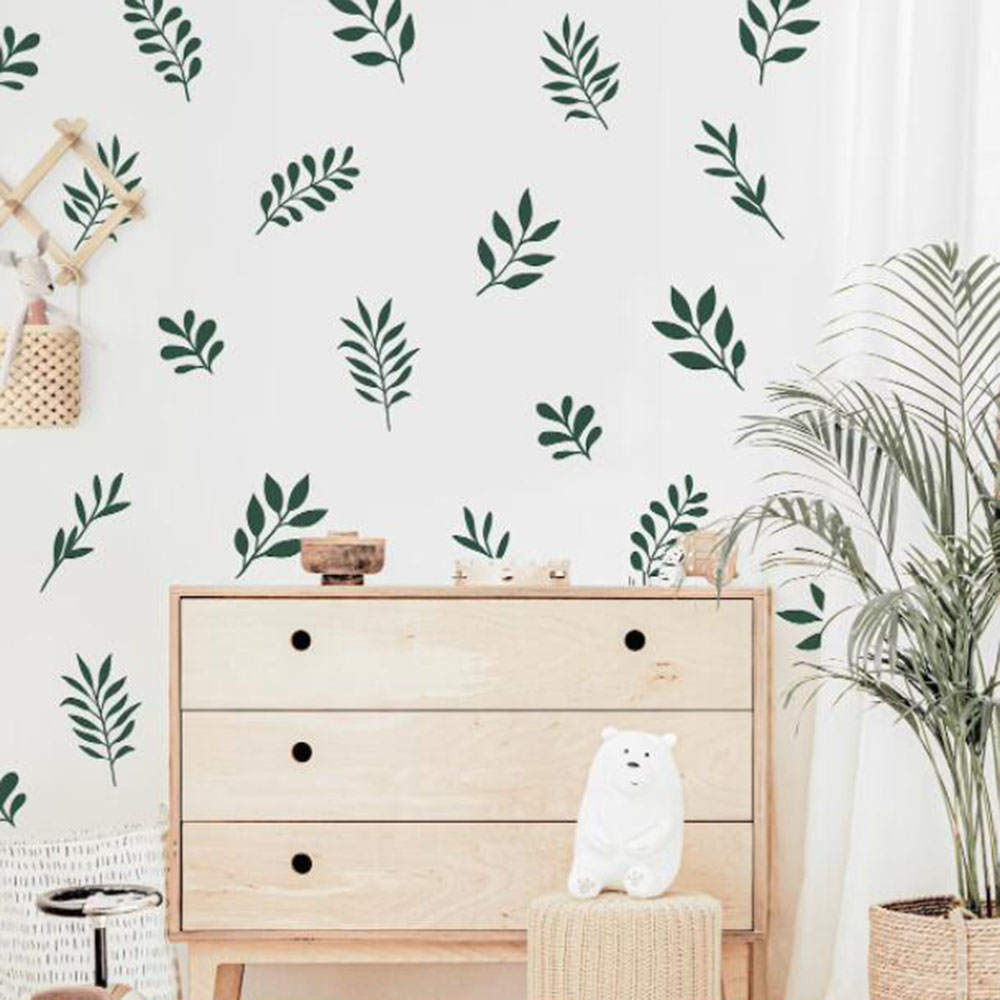 41Pcs Botanical Leaf Wall Stic - Baby Nursery Vinyl Wall Stickers review and price