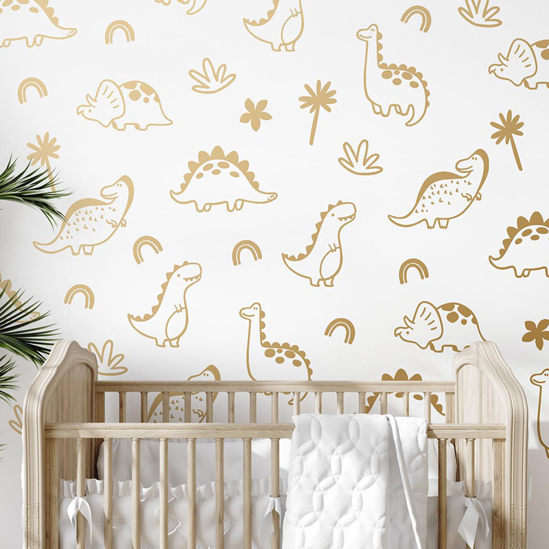 Geometric Dinosaur Tree Rainbo - Baby Nursery Vinyl Wall Stickers review and price