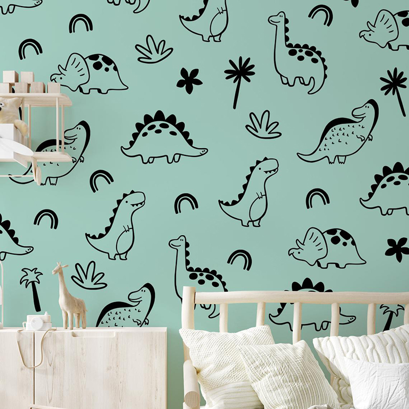 Geometric Dinosaur Tree Rainbo - Baby Nursery Vinyl Wall Stickers review and price