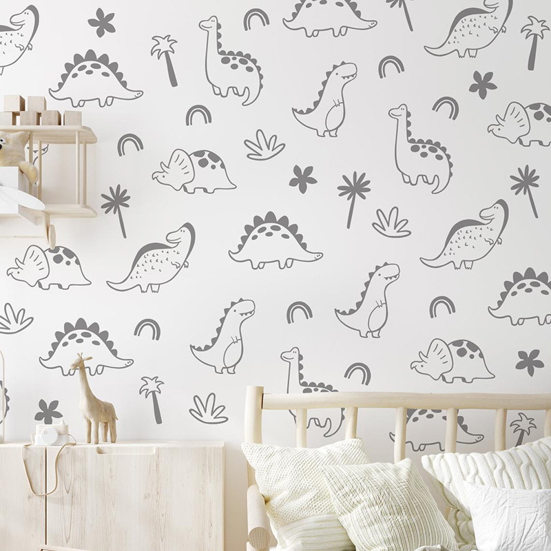 Geometric Dinosaur Tree Rainbo - Baby Nursery Vinyl Wall Stickers review and price