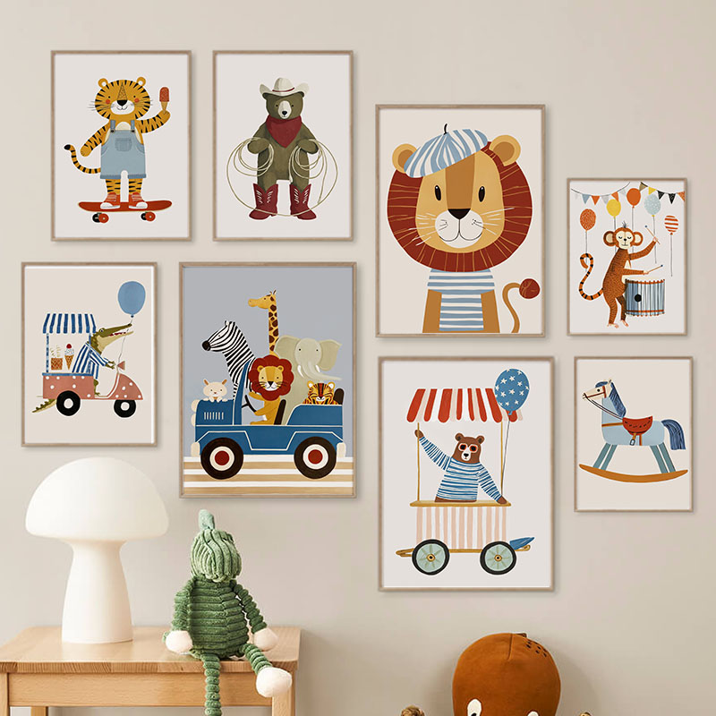 Funny Cartoon Animal Car Ballo - Baby Nursery Animal Pictures review and price