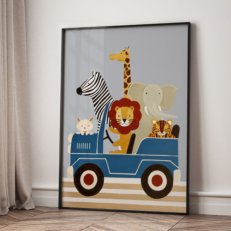 Funny Cartoon Animal Car Ballo - Baby Nursery Animal Pictures review and price