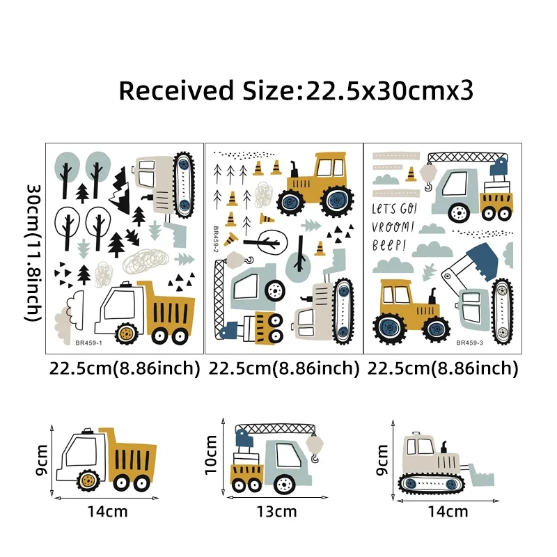 Hand Drawn Cute Cars Cargo Tru - Baby Nursery Wall Mural review and price