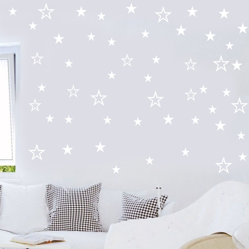 Mixed Size Hollow Solid Stars  - Baby Nursery Wall Mural review and price