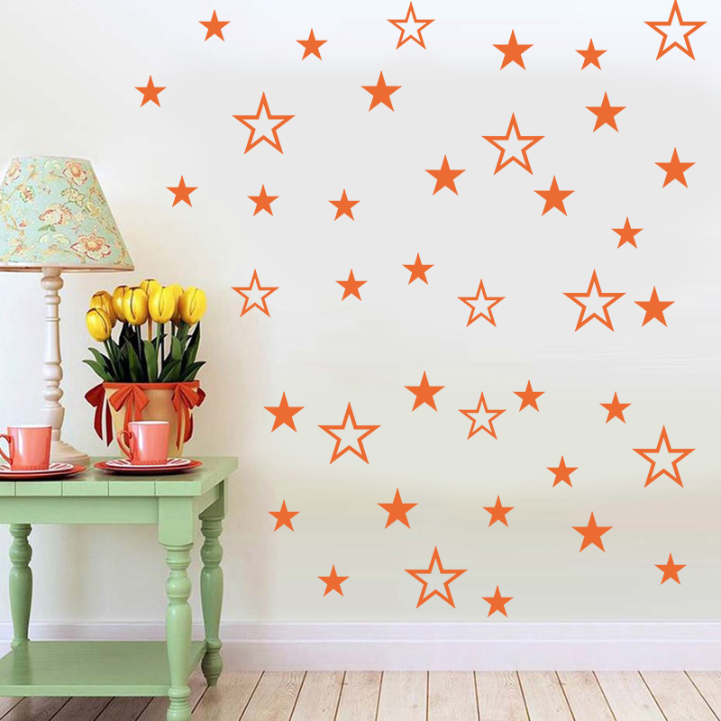 Mixed Size Hollow Solid Stars  - Baby Nursery Wall Mural review and price